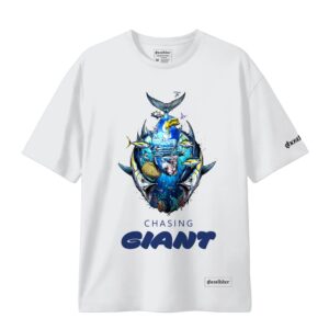 Balıkçılık Temalı Tişört - Chasing Giant Monster Tshirt