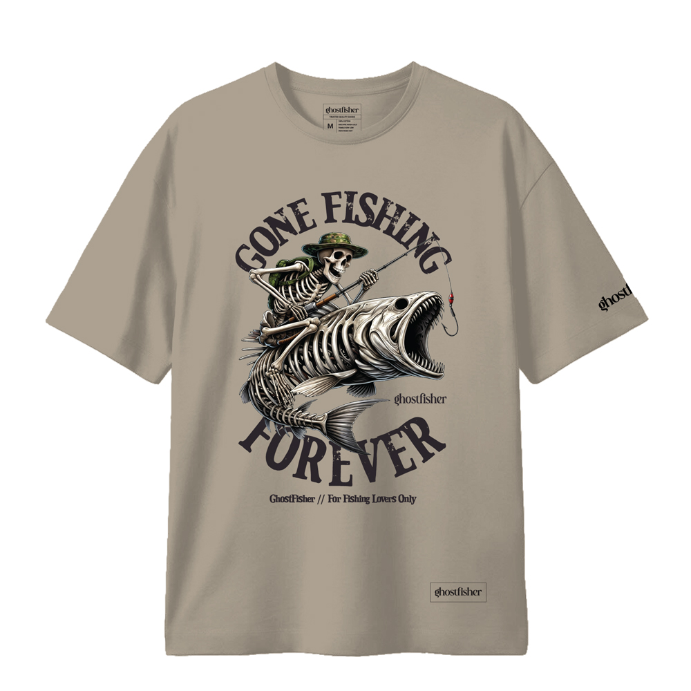 Balıkçılık Temalı Tişört - Gone Fishing Forever