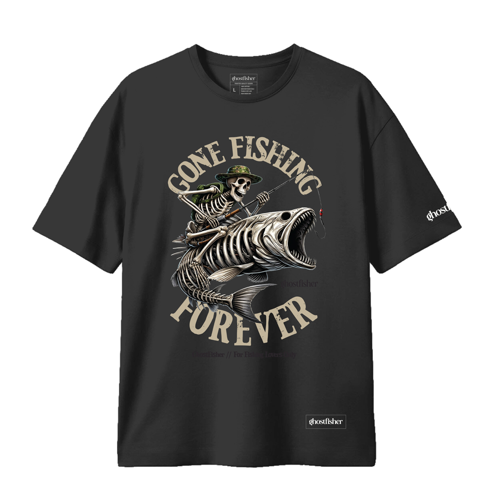Balıkçılık Temalı Tişört - Gone Fishing Forever - Görsel 3