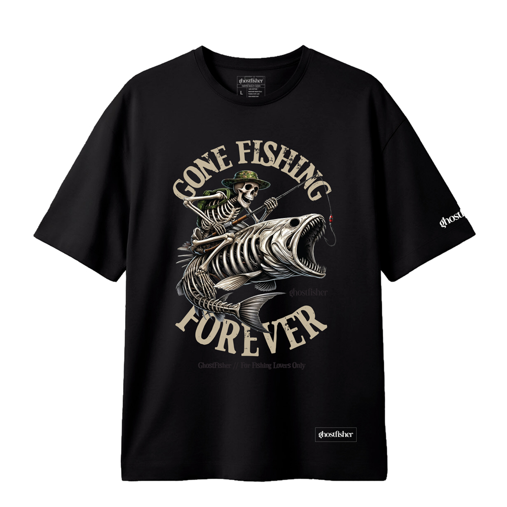 Balıkçılık Temalı Tişört - Gone Fishing Forever - Görsel 4