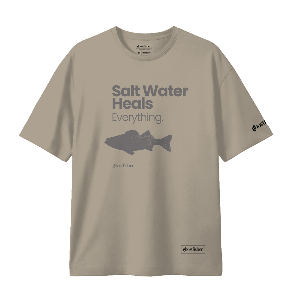 Balıkçılık Temalı Tişört - Salt Water Heals Everything
