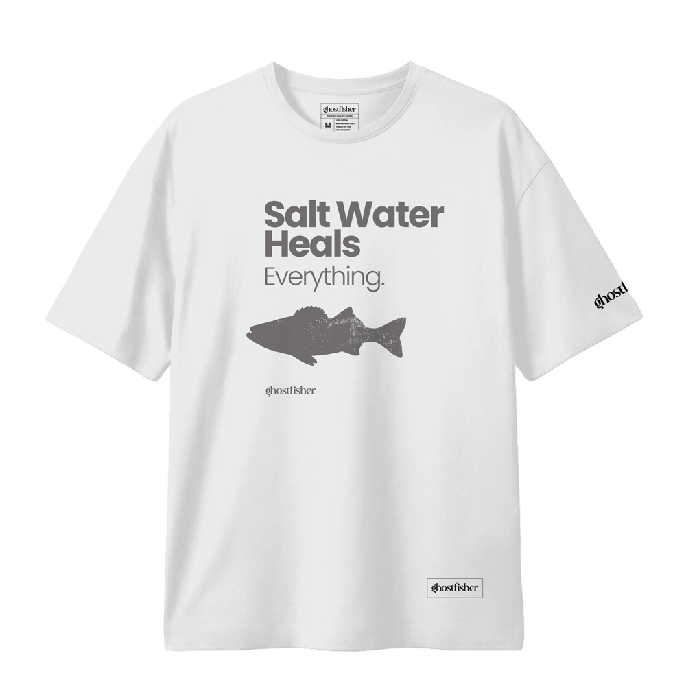 Balıkçılık Temalı Tişört - Salt Water Heals Everything - Görsel 3