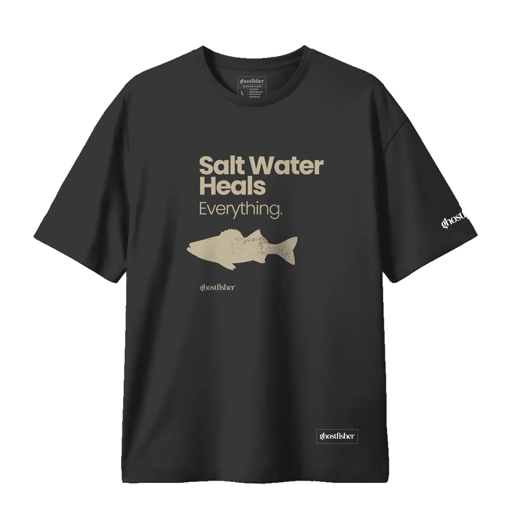 Balıkçılık Temalı Tişört - Salt Water Heals Everything - Görsel 4