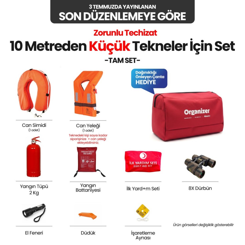 FULL - 10 Metre Altındaki Tekneler için Zorunlu Teçhizat Seti