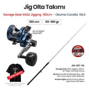 Savage Gear SGS2 Jigging 180cm - Okuma Cavalla  5IILX - Jig Olta Takımı Set-24
