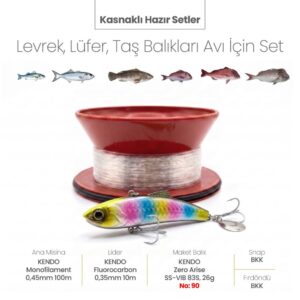 Alamatra Kasnaklı Hazır Sırtı Seti – Levrek, Lüfer & Taş Balıkları Avı İçin (SS-VIB 83S-26g Titreşimli Batan) - Görsel 3