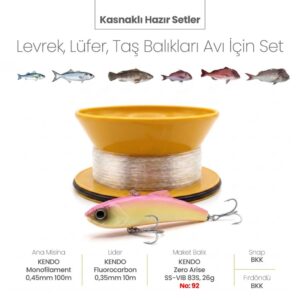 Alamatra Kasnaklı Hazır Sırtı Seti – Levrek, Lüfer & Taş Balıkları Avı İçin (SS-VIB 83S-26g Titreşimli Batan) - Görsel 5