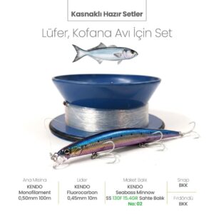 Alamatra Kasnaklı Hazır Sırtı Seti – Lüfer & Kofana Avı İçin (Seabass Minnow 0,3 M Dalar) - Görsel 4