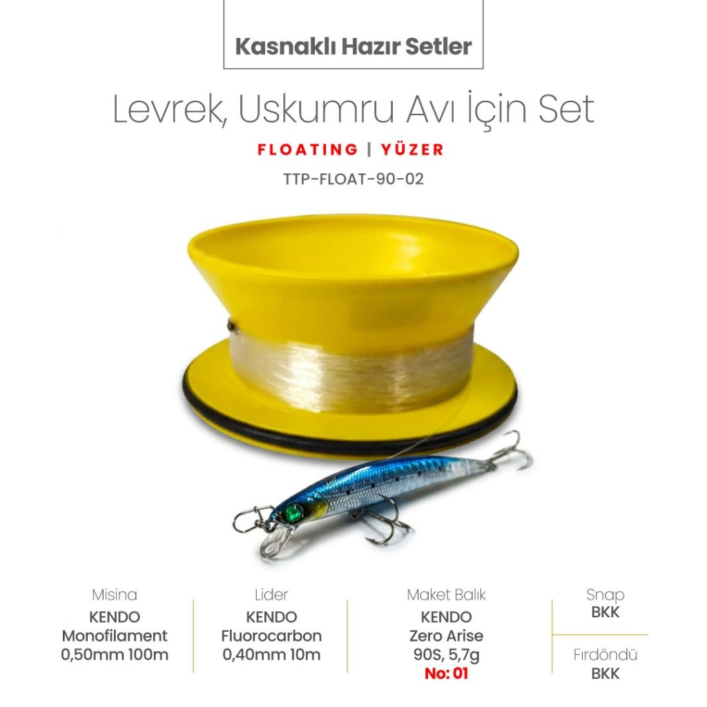 Alamatra Kasnaklı Hazır Sırtı Seti – Levrek & Uskumru Avı İçin (Floating / Yüzer) 0,3 Metre Dalar - Görsel 2