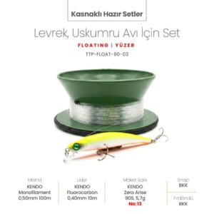Alamatra Kasnaklı Hazır Sırtı Seti – Levrek & Uskumru Avı İçin (Floating / Yüzer) 0,3 Metre Dalar - Görsel 3