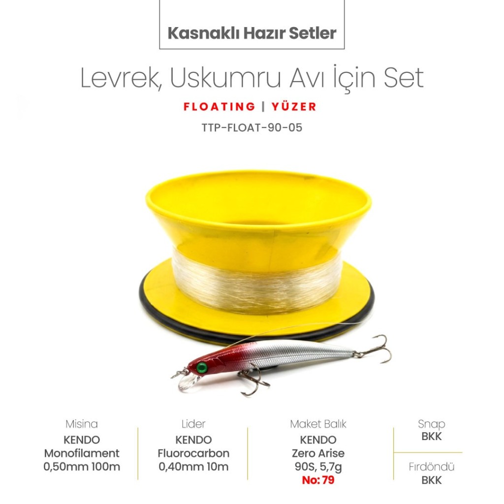 Alamatra Kasnaklı Hazır Sırtı Seti – Levrek & Uskumru Avı İçin (Floating / Yüzer) 0,3 Metre Dalar - Görsel 6