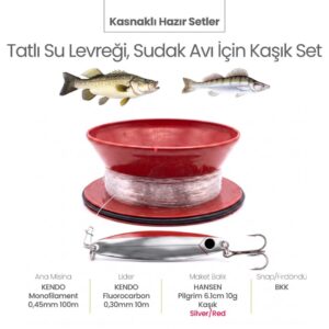 Alamatra Kasnaklı Hazır Sırtı Seti – Tatlı Su Levreği & Sudak Avı İçin Kaşık Seti