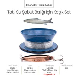 Alamatra Kasnaklı Hazır Sırtı Seti – Tatlı Su Şabut Balığı Avı İçin Kaşık Seti