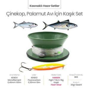 Alamatra Kasnaklı Hazır Sırtı Seti – Çinekop & Palamut Avı İçin Kaşık Seti