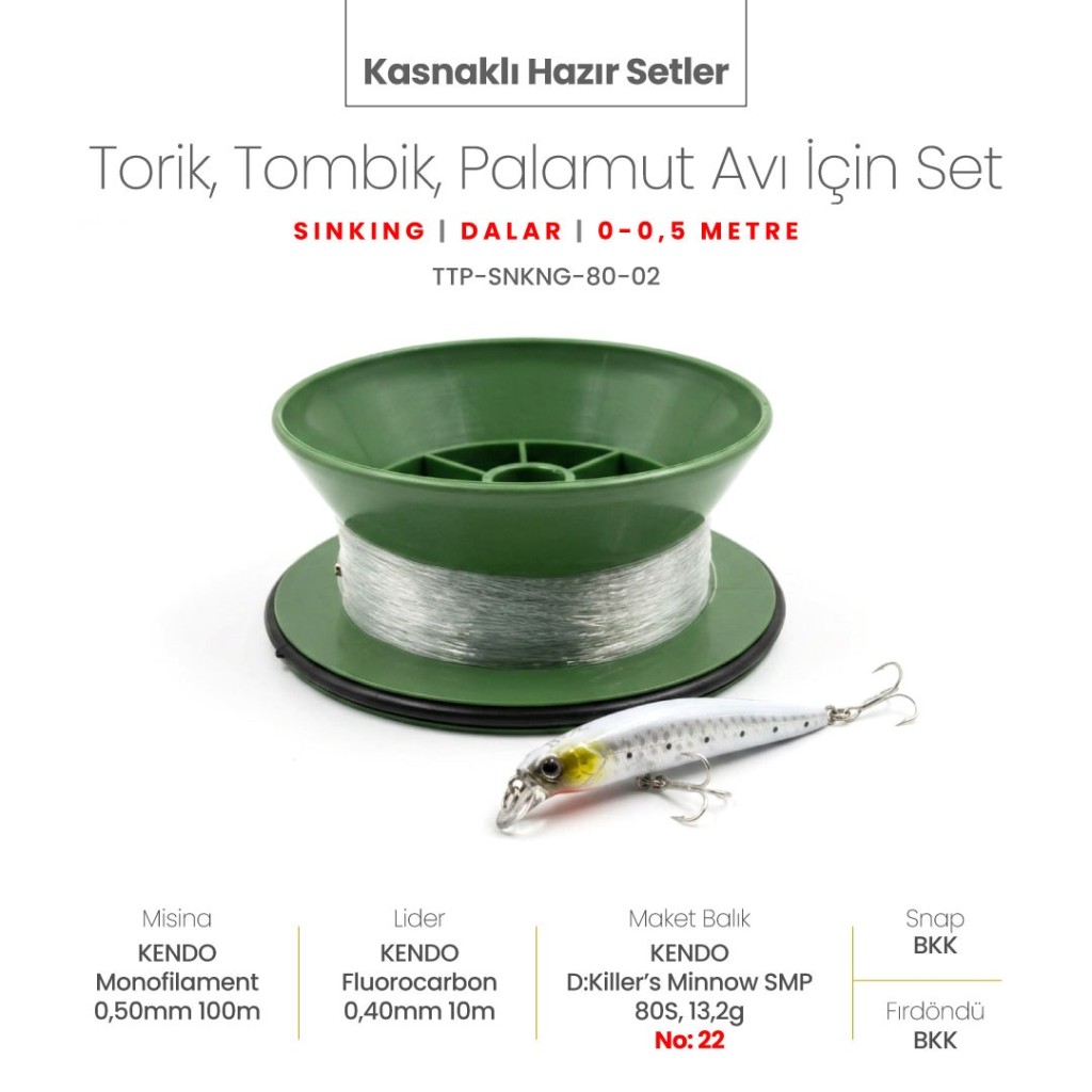 Alamatra Kasnaklı Hazır Sırtı Seti – Torik, Tombik & Palamut Avı İçin (Sinking / 0 – 0.5 Metre) - Görsel 2