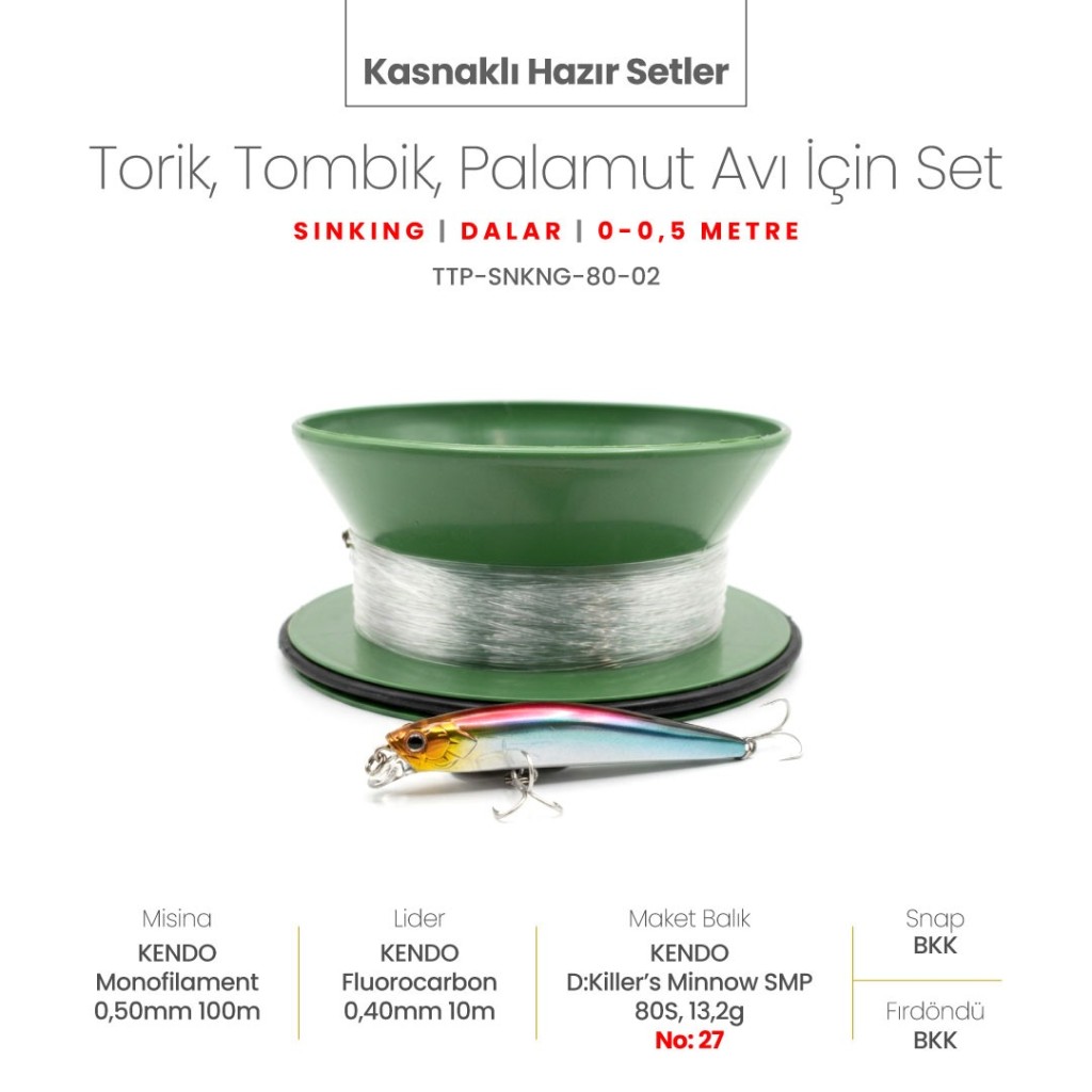 Alamatra Kasnaklı Hazır Sırtı Seti – Torik, Tombik & Palamut Avı İçin (Sinking / 0 – 0.5 Metre) - Görsel 4