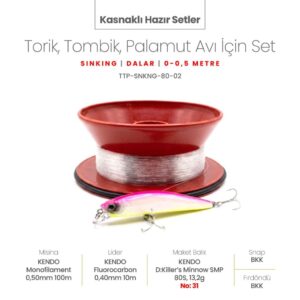 Alamatra Kasnaklı Hazır Sırtı Seti – Torik, Tombik & Palamut Avı İçin (Sinking / 0 – 0.5 Metre) - Görsel 5