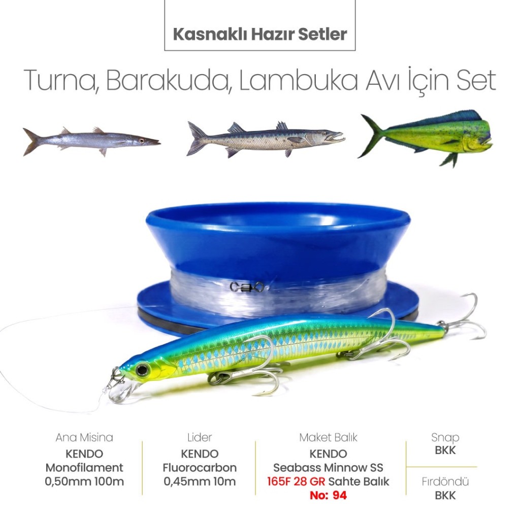 Alamatra Kasnaklı Hazır Sırtı Seti – Turna, Barakuda & Lambuka Avı İçin (Seabass Minnow SS) - Görsel 3