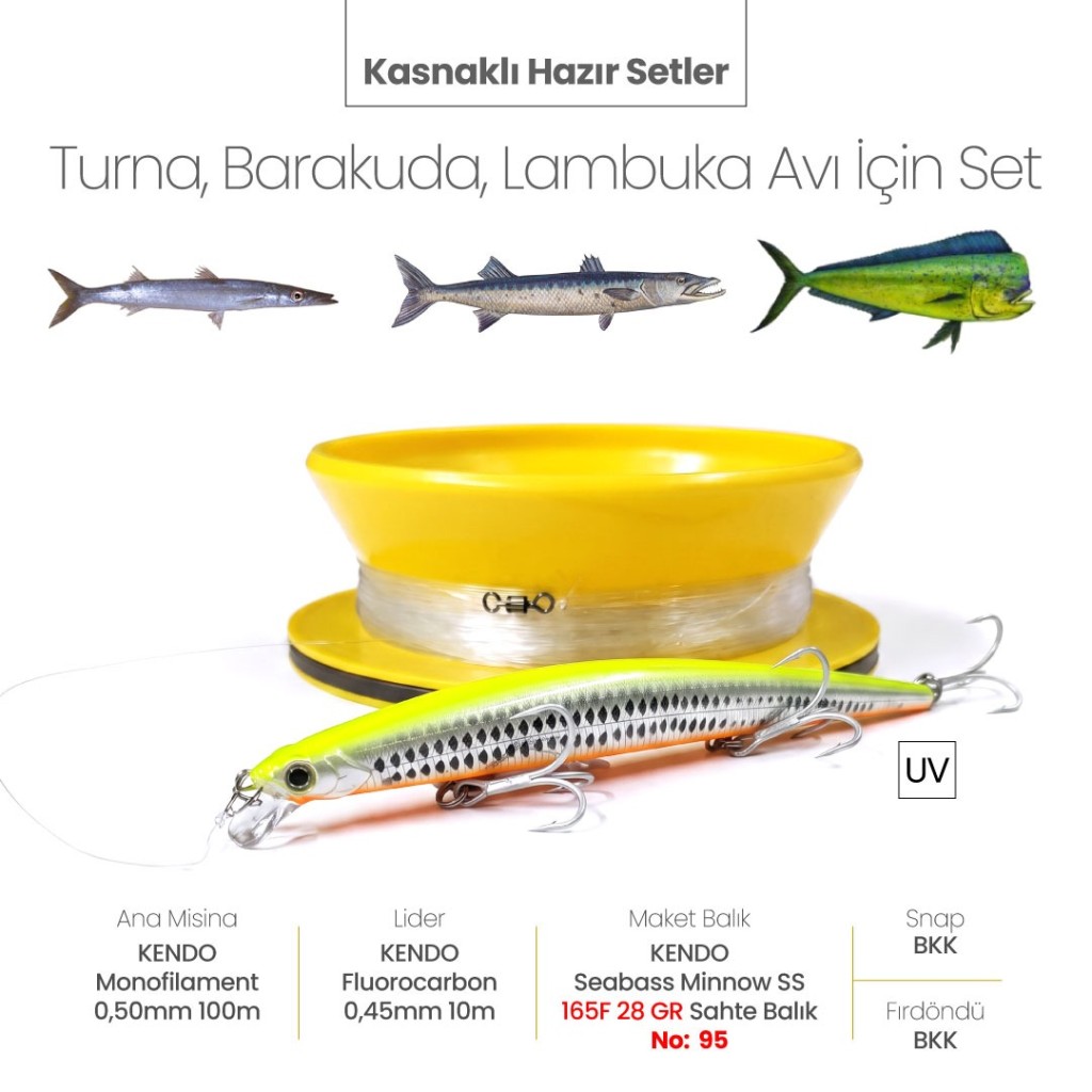 Alamatra Kasnaklı Hazır Sırtı Seti – Turna, Barakuda & Lambuka Avı İçin (Seabass Minnow SS) - Görsel 4