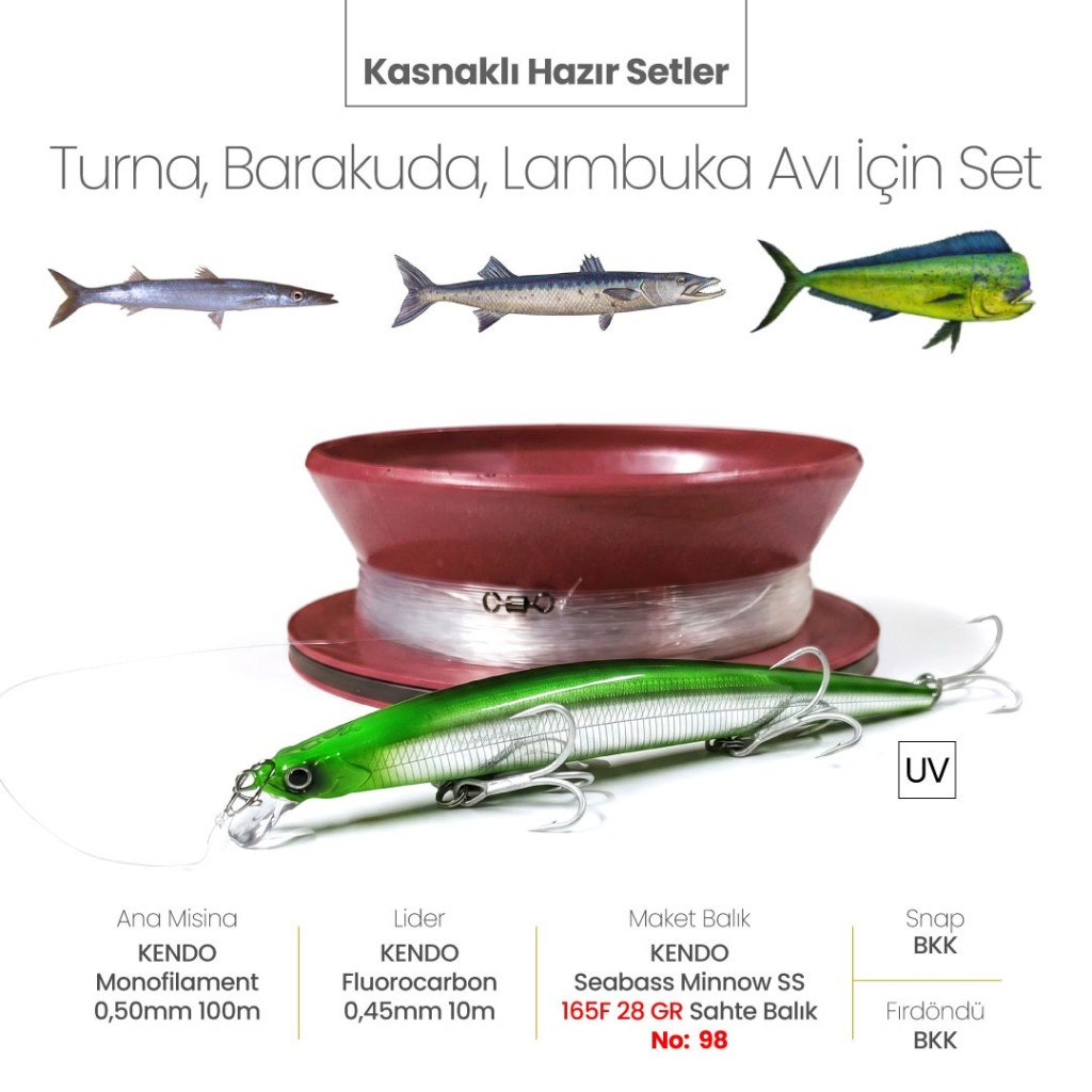 Alamatra Kasnaklı Hazır Sırtı Seti – Turna, Barakuda & Lambuka Avı İçin (Seabass Minnow SS) - Görsel 5