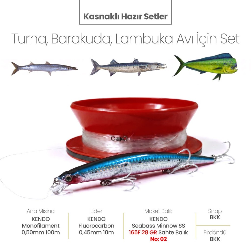 Alamatra Kasnaklı Hazır Sırtı Seti – Turna, Barakuda & Lambuka Avı İçin (Seabass Minnow SS) - Görsel 6