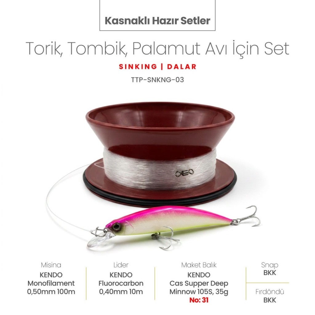 Alamatra Kasnaklı Hazır Sırtı/Sürütme Seti – Torik, Palamut & Tombik Avı İçin ( Dalan Max 1 Metre) - Görsel 2