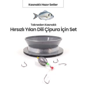 Alamatra Tekneden Kasnaklı Hırsızlı Yılan Dili Çipura Hazır Olta Takımı