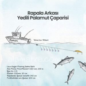 Alamatra Kasnaklı Rapala Arkası Yedili Palamut Çaparisi – Sea Horse Deep Ghost Diver Donanımlı - Görsel 2