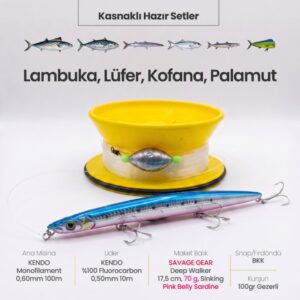 Savage Gear Deep Walker Kasnaklı Hazır Sırtı Takımı (Lambuka, Lüfer, Kofana, Palamut) - Görsel 4