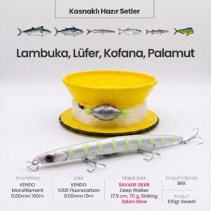 Savage Gear Deep Walker Kasnaklı Hazır Sırtı Takımı (Lambuka, Lüfer, Kofana, Palamut) - Görsel 9