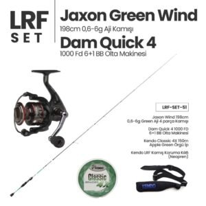 Jaxon Green Wind 198cm 0.6-6g Aji Kamışı + Dam Quick 4 1000 FD Olta Makinesi + LRF Set 51