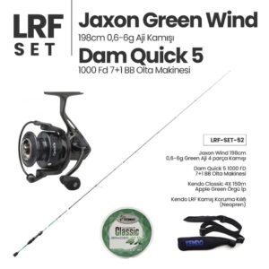 Jaxon Green Wind 198cm 0.6-6g Aji Kamışı + Dam Quick 5 1000 FD Olta Makinesi + LRF Set 52
