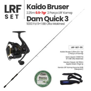 Kaido Bruser 2.25m 0.5-7gr LRF Kamışı + Dam Quick 3 1000 FD Olta Makinesi + LRF Set 55