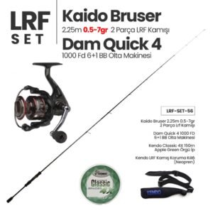 Kaido Bruser 2.25m 0.5-7gr LRF Kamışı + Dam Quick 4 1000 FD Olta Makinesi + LRF Set 56