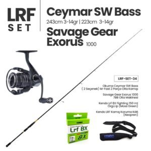 Okuma Ceymar SW Bass 3-14 gr LRF Kamışı (2 Seçenek) + Savage Gear Exorus 1000 Spin Makinesi + LRF Set 34