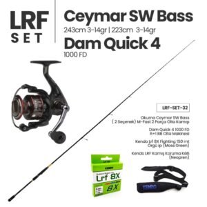 Okuma Ceymar SW Bass 3-14 gr LRF Kamışı (2 Seçenek) + Dam Quick 4 1000 FD Spin Makinesi + LRF Set 32