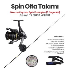 Okuma Ceymar SW Bass Spin Kamışı (7 Seçenek) + Okuma ITX CB ICB-4000HA Spin Makinesi + Spin Set 73