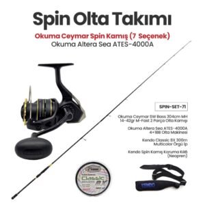 Okuma Ceymar SW Bass Spin Kamışları + Okuma Altera Sea ATES-4000A Spin Makinesi + Spin Set 71