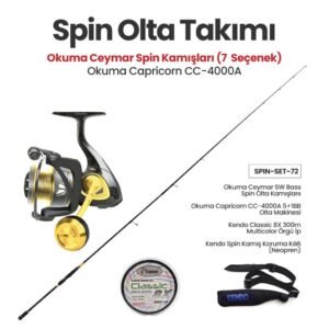 Okuma Ceymar SW Bass Spin Kamışı (7 Seçenek) + Okuma Capricorn CC-4000A Spin Makinesi + Spin Set 72