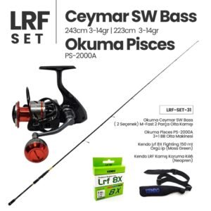 Okuma Ceymar SW Bass 3-14 gr LRF Kamışı (2 Seçenek) + Okuma Pisces PS-2000A Spin Makinesi + LRF Set 31