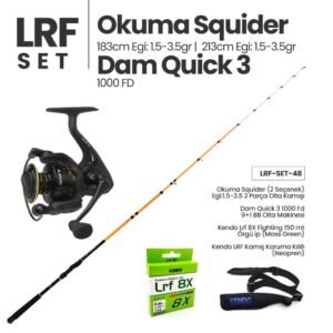 Okuma Squider Egi & LRF Kamışı (2 Seçenek) + Dam Quick 3 1000 FD Spin Makinesi + LRF Set 48