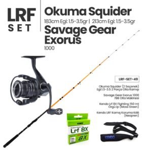 Okuma Squider Egi & LRF Kamışı (2 Seçenek) + Savage Gear Exorus 1000 Spin Makinesi + LRF Set 49