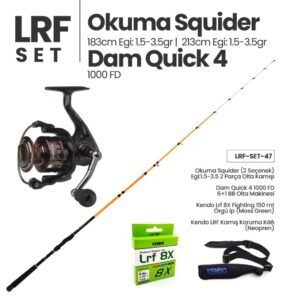 Okuma Squider Egi & LRF Kamışı (2 Seçenek) + Dam Quick 4 1000 FD Spin Makinesi + LRF Set 47