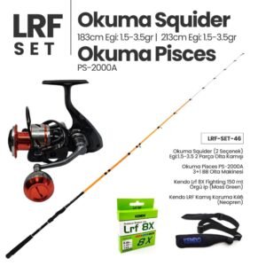 Okuma Squider Egi & LRF Kamışı (2 Seçenek) + Okuma Pisces PS-2000A Spin Makinesi + LRF Set 46