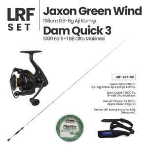 Jaxon Green Wind 198cm 0.6-6g Aji Kamışı + Dam Quick 3 1000 FD Olta Makinesi + LRF Set 50