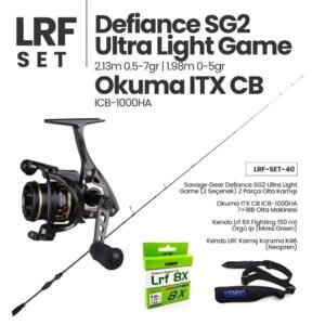 Savage Gear Defiance SG2 Ultra Light Game LRF Kamışı (2 Seçenek) + Okuma ITX CB ICB-1000HA Spin Makinesi + LRF Set 40